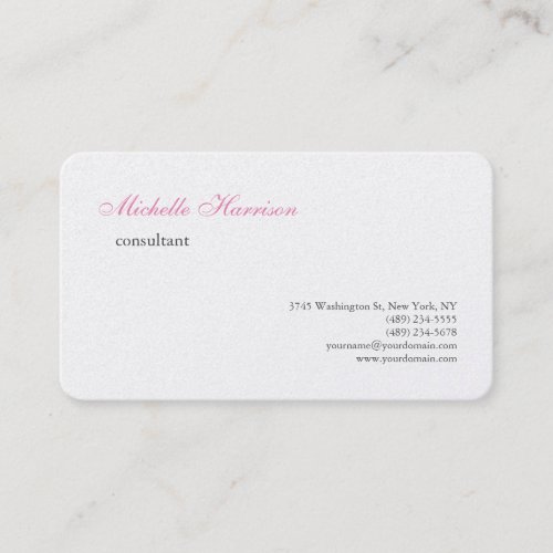 Luxury Premium Pearl Plain Classical Plain Simple Business Card