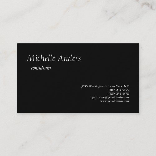 Luxury Premium Thick Black Plain Minimalist Business Card