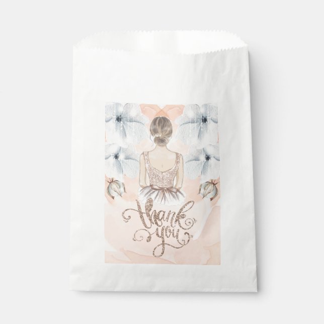 Luxury Princess Birthday Party Beige glitter Favor Bag (Front)