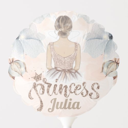 Luxury Princess Birthday Personalized glitter Balloon