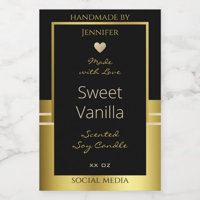 Luxury Product Packaging Labels Black and Gold (Single Label)