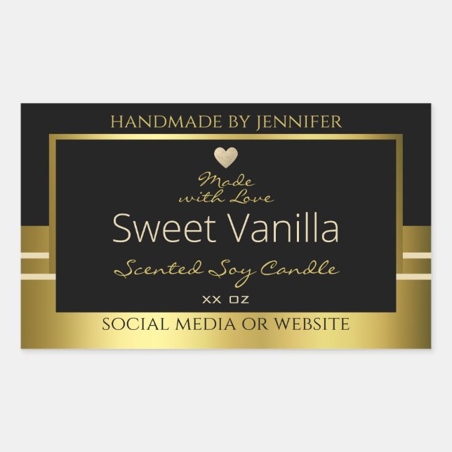 Luxury Product Packaging Labels Black and Gold (Front)