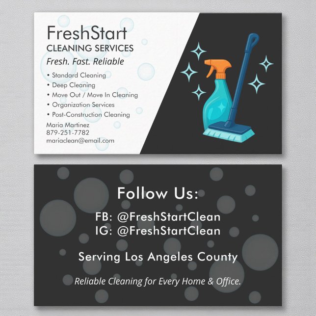 Luxury Professional Cleaning Service Business Card (Creator Uploaded)