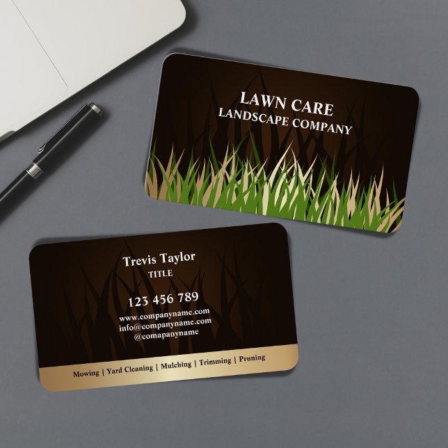 Luxury Professional Lawn Care Landscape Yard  Business Card (Creator Uploaded)