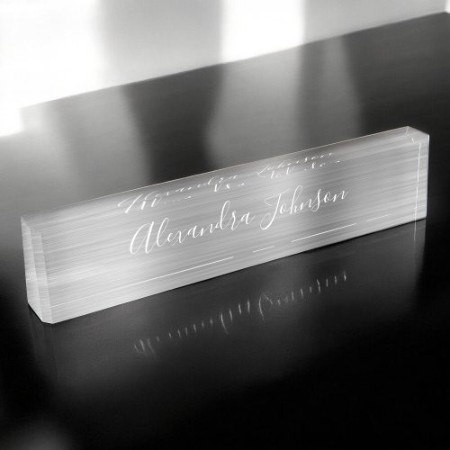 Luxury Professional Silver Foil Modern Desk Name Plate