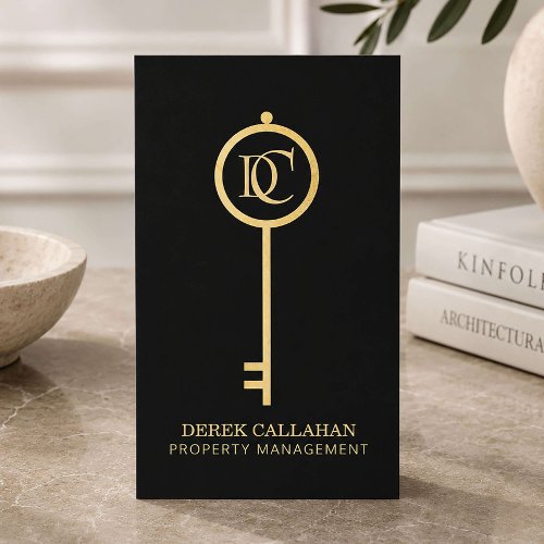 Luxury Property Management Black Business Card