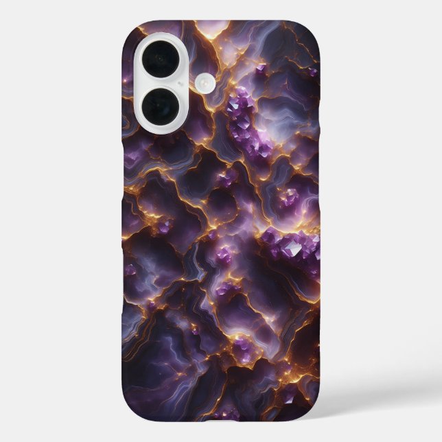Luxury Purple Amethyst Crystal Phone Case - Royal  (Back)