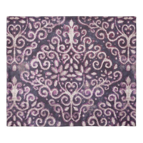 Luxury purple and tan damask seamless pattern duvet cover