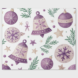 Luxury Purple Christmas Wrapping Paper Roll – 30 f