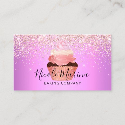 Luxury Purple Cupcake Bakery Sweets Chef Business Card