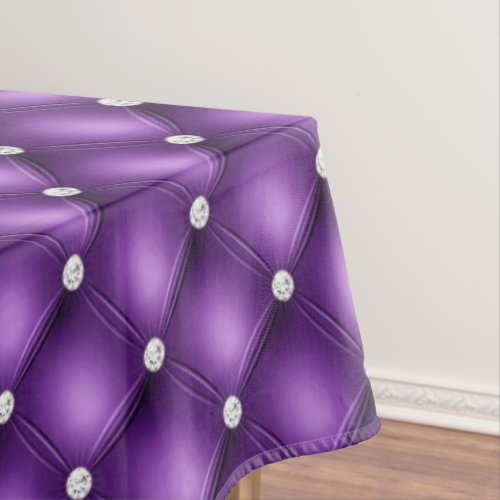 Luxury Purple Diamond Tufted Pattern Tablecloth