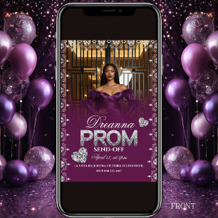 Luxury Purple Elegant Prom Send-Off Invitation