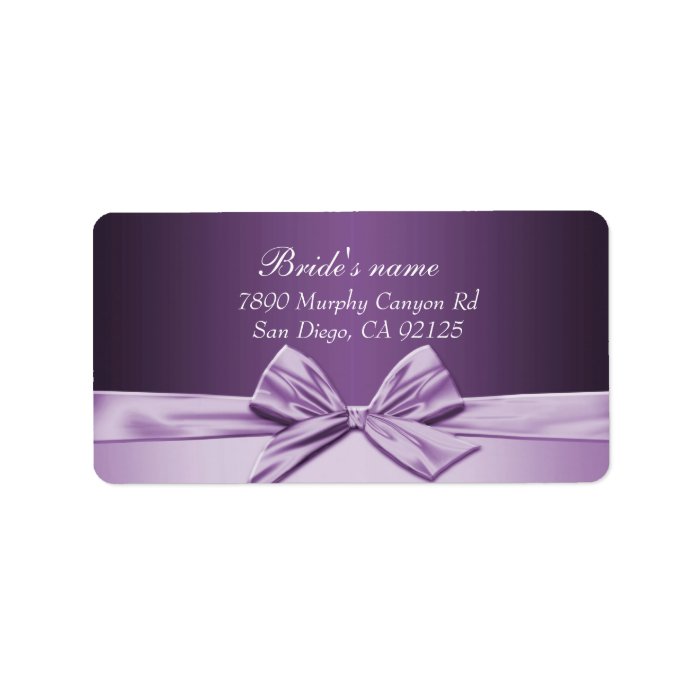 Luxury Purple Elegant Ribbon Address label Personalized Address Labels