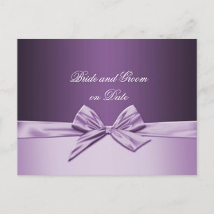 Luxury Purple Elegant Ribbon Save date card
