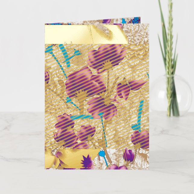 Luxury Purple Floral Foil Holiday Cards (Front)