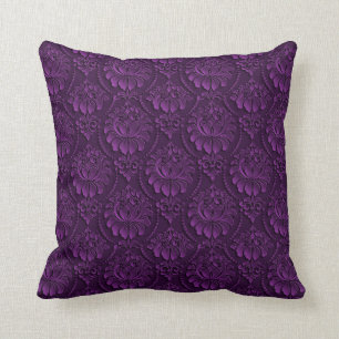 Luxury Purple Floral Throw Pillow