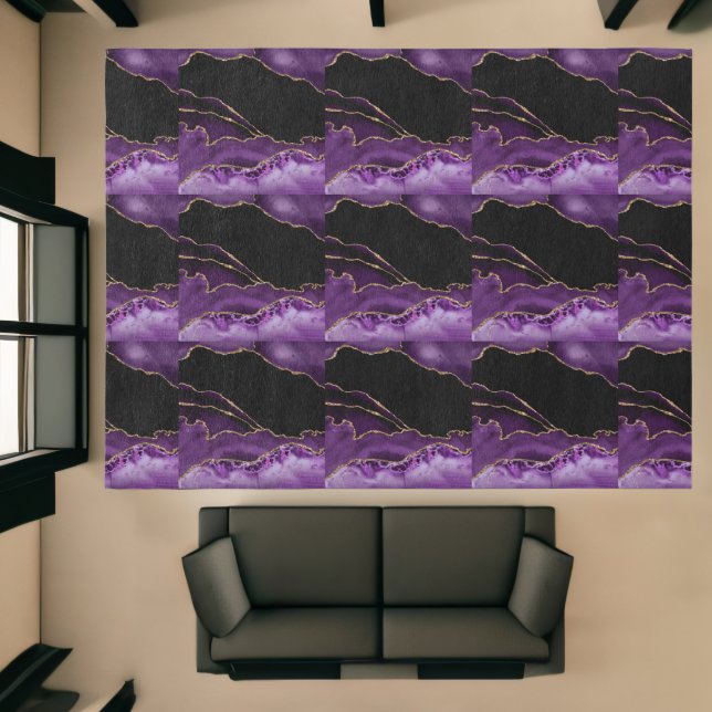 Luxury Purple Gold Agate Glitter Area Rug (Insitu (Indoor 1))