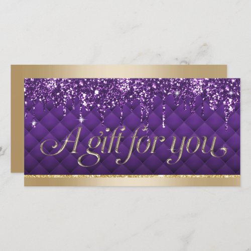 Luxury Purple Gold Beauty Salon Gift Certificates