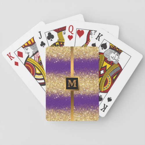 Luxury Purple Gold Glitter Poker Cards