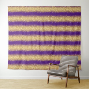 Luxury Purple Gold Glitter Tapestry