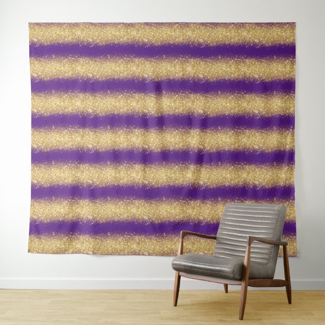 Luxury Purple Gold Glitter Tapestry (In Situ (Horizontal))