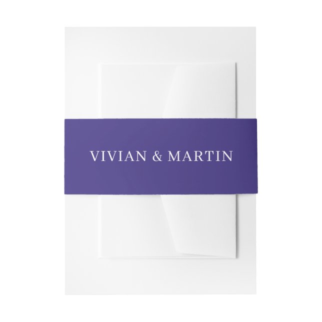 Luxury Purple & Golden Abstract Invitation Belly Band (Front Example)