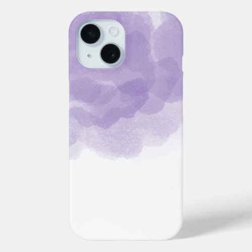 Luxury Purple Magic Rose Watercolor Abstract Art iPhone 15 Case