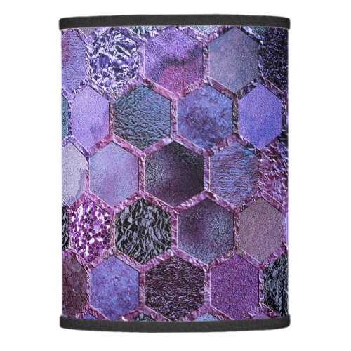 Luxury Purple Metal Foil Glitter honeycomb pattern Lamp Shade