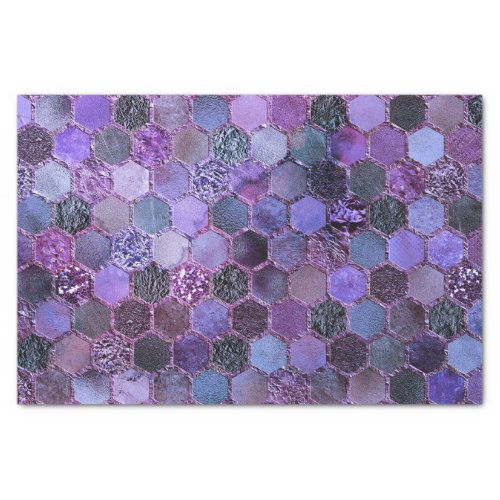 Luxury Purple Metal Foil Glitter honeycomb pattern Tissue Paper