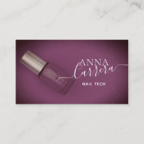 Luxury Purple Nail Color Nail Tech Nail Salon Business Card