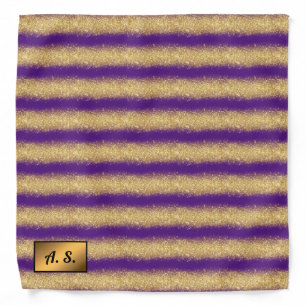 Luxury Purple Popular Gift Gold Glitter Bandana