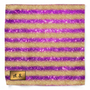 Luxury Purple Popular Gift Gold Glitter Bandana