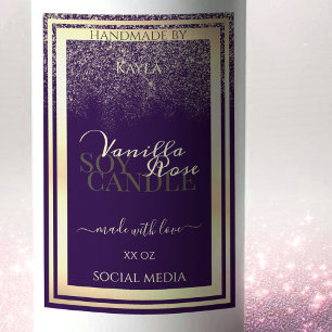 Luxury Purple Product Packaging Labels Gold Frame