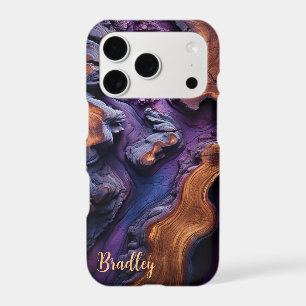 Luxury Purple Resin Burl Wood iPhone 17 Pro Case