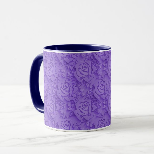 Luxury Purple Rose Popular Floral Mug (Front Left)