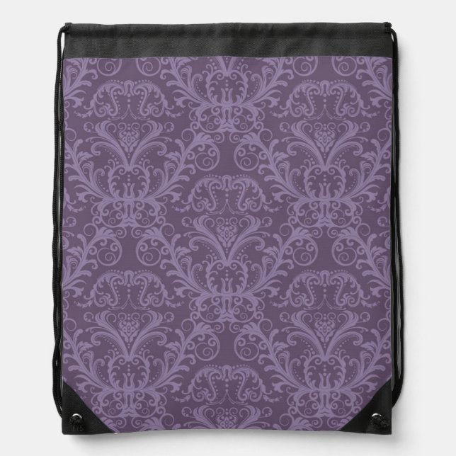Luxury Purple Wallpaper Drawstring Bag (Front)
