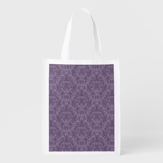 Luxury Purple Wallpaper Grocery Bag (Front)