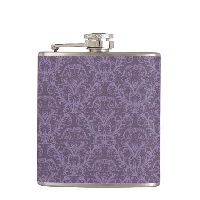 Luxury Purple Wallpaper Hip Flask (Front)