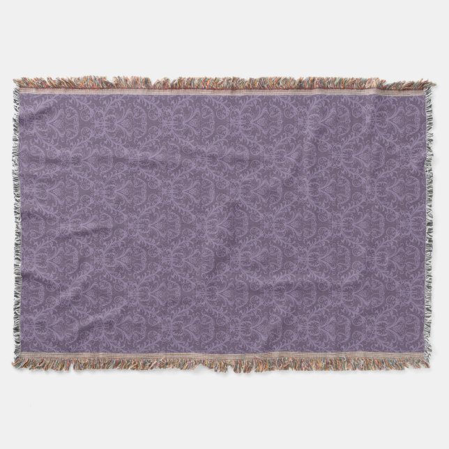 Luxury Purple Wallpaper Throw Blanket (Front)