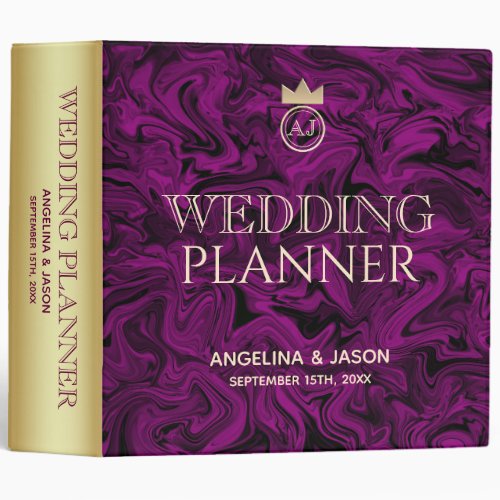 Luxury Purple Wedding Planner 3 Ring Binder
