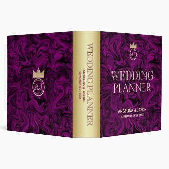 Luxury Purple Wedding Planner 3 Ring Binder | Zazzle