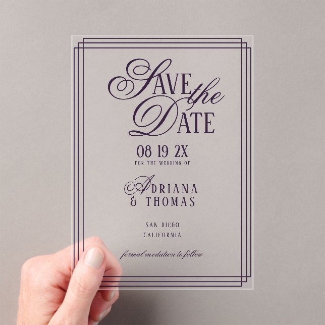 Luxury Purple Wedding Save The Date (Insitu (Handheld))