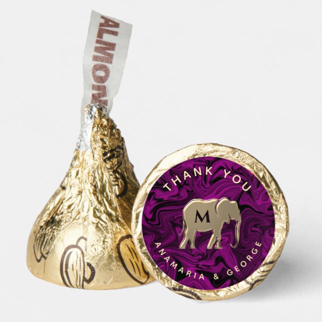 Luxury Purple Wedding Thank You Hershey®'s Kisses® (Front)