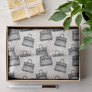 Luxury Python Handbag Pattern on Blush Speckle Bac Tissue Paper