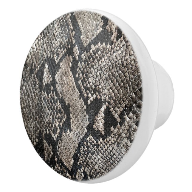 Luxury Python Snake Skin - Rich Elegant Fashion  Ceramic Knob (Right)