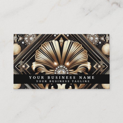 Luxury QR Code Art Deco Business Cards
