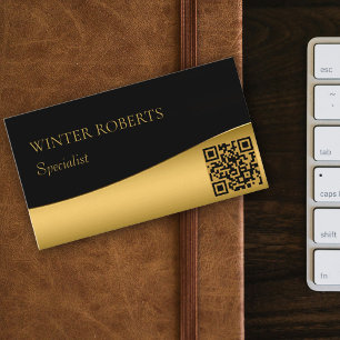 Luxury QR code black and gold professional Business Card