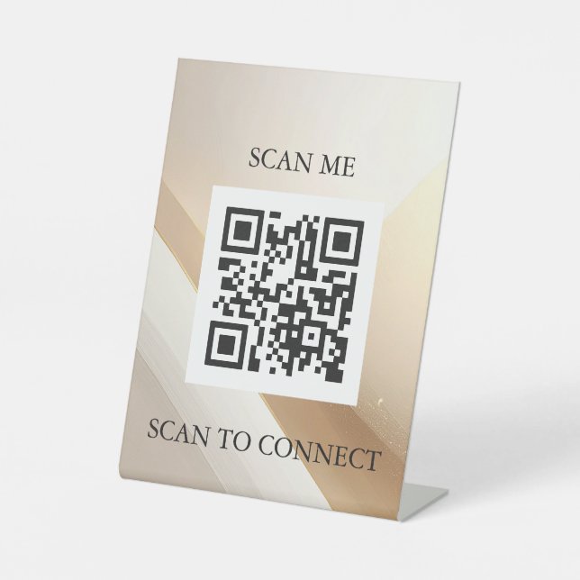 Luxury QR Code Sign | Scan Me Table Sign | Minimal (Front)