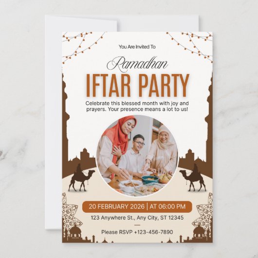 Luxury Ramadan Iftar Invitation | Elegant Islamic (Front)