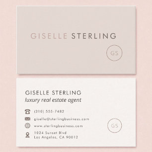 Luxury Real Estate Agent Blush Pink Minimalist Business Card